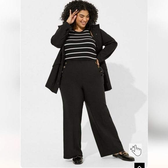Torrid NWT Pull-On Wide Leg High-Rise Retro Chic Nautical Pant 4x or 0x - Picture 6 of 12